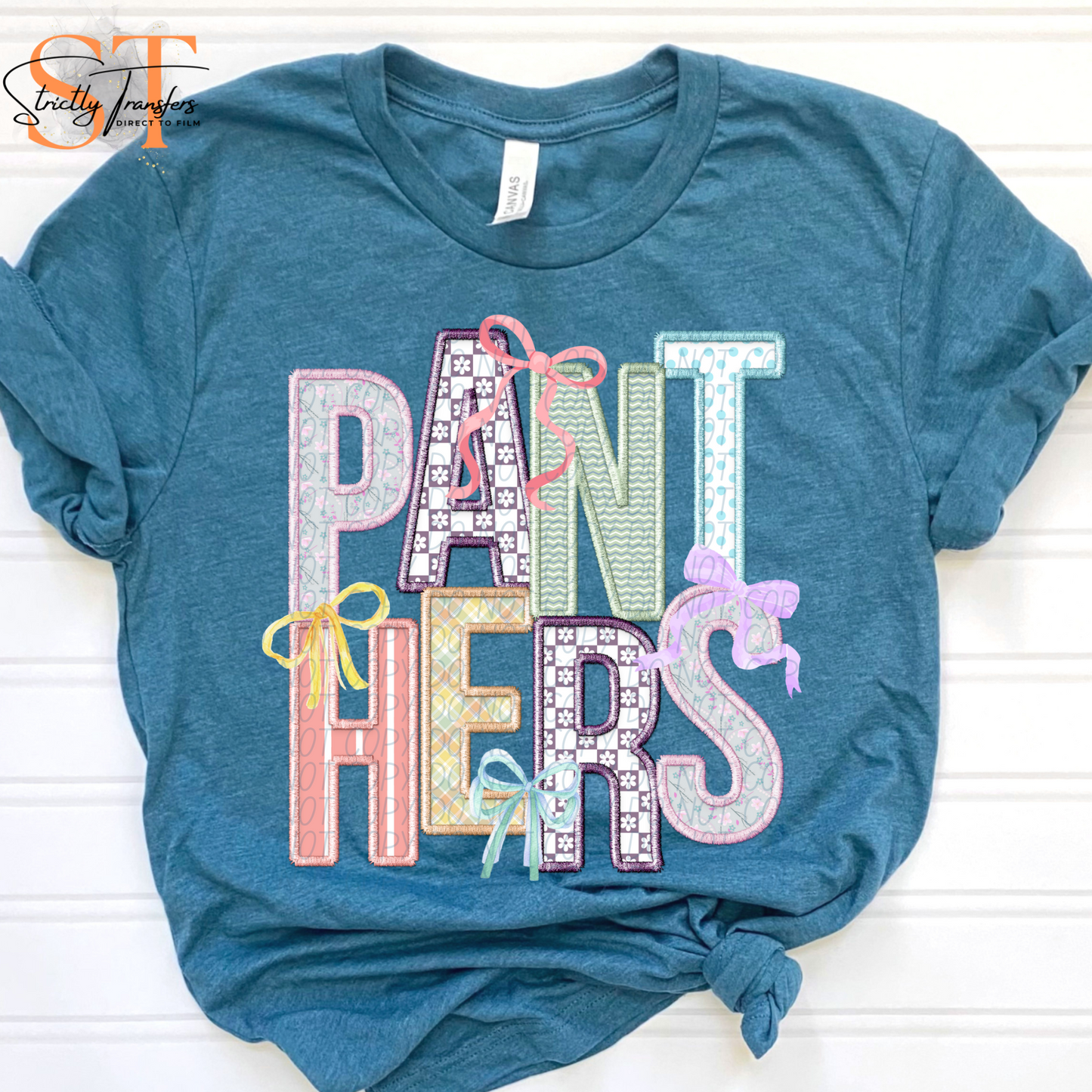 Spring Bows Panthers Direct to Film Transfers