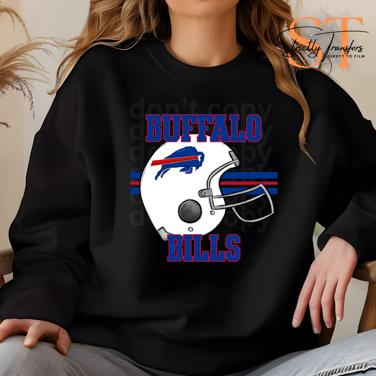 Buffalo Bills Helmet Direct to Film Transfers