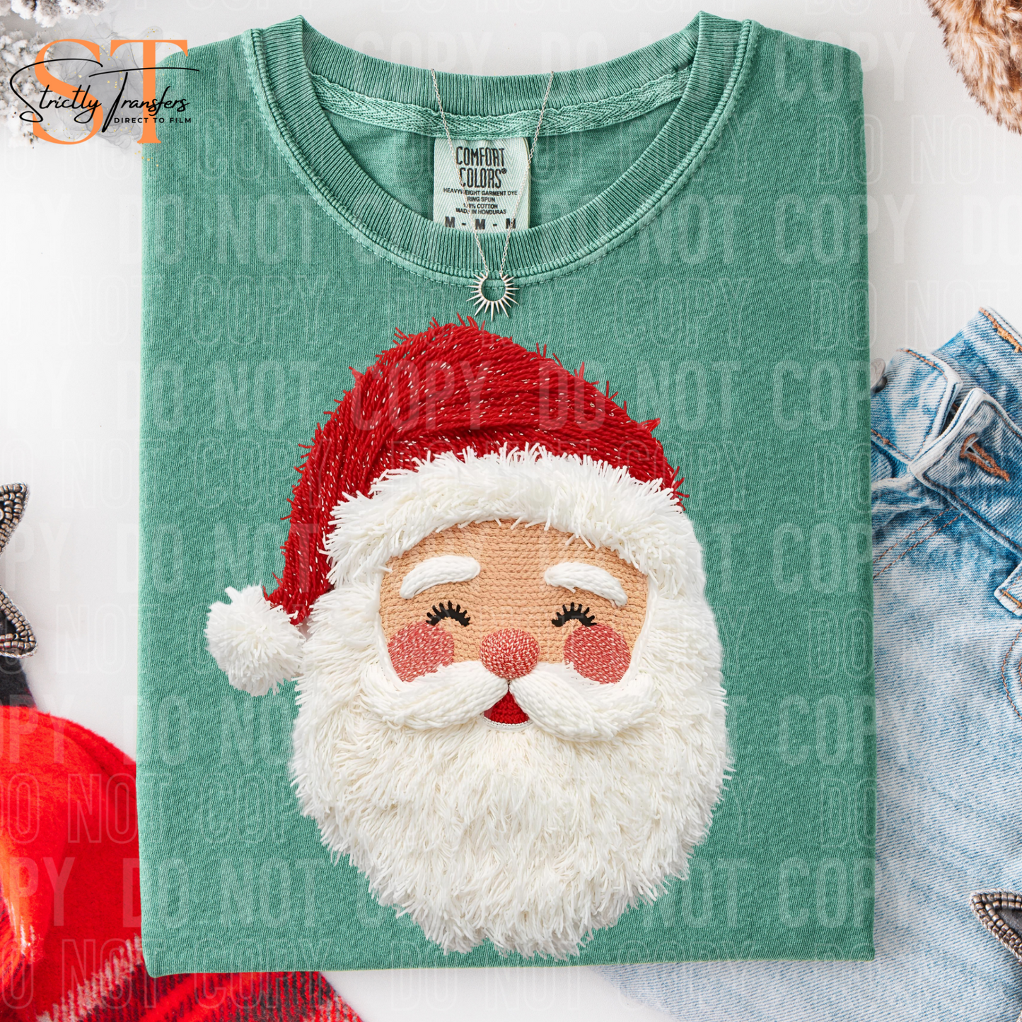 Santa Realistic Yarn Direct to Film Transfers