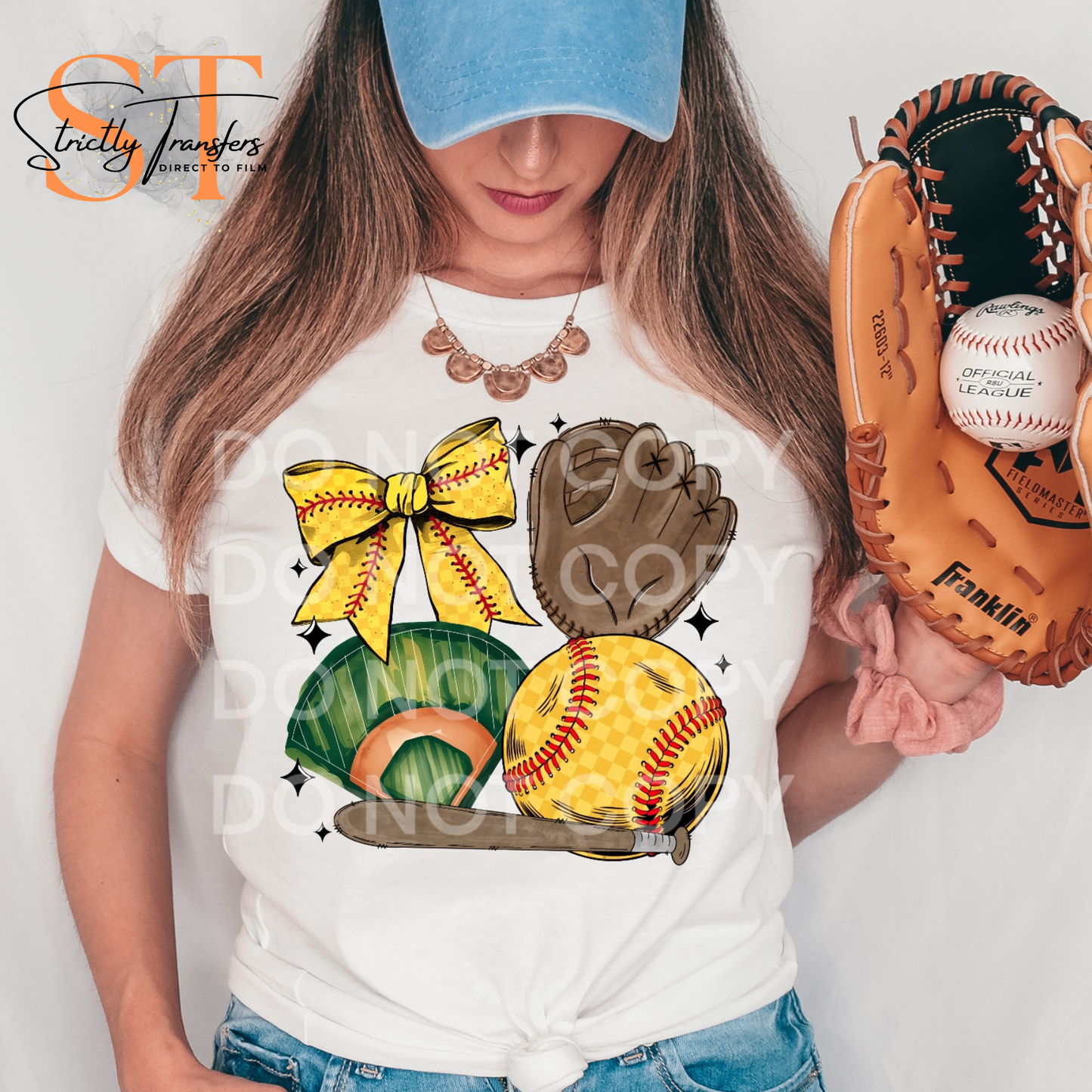 Softball Coquette Collage Direct to Film Transfers