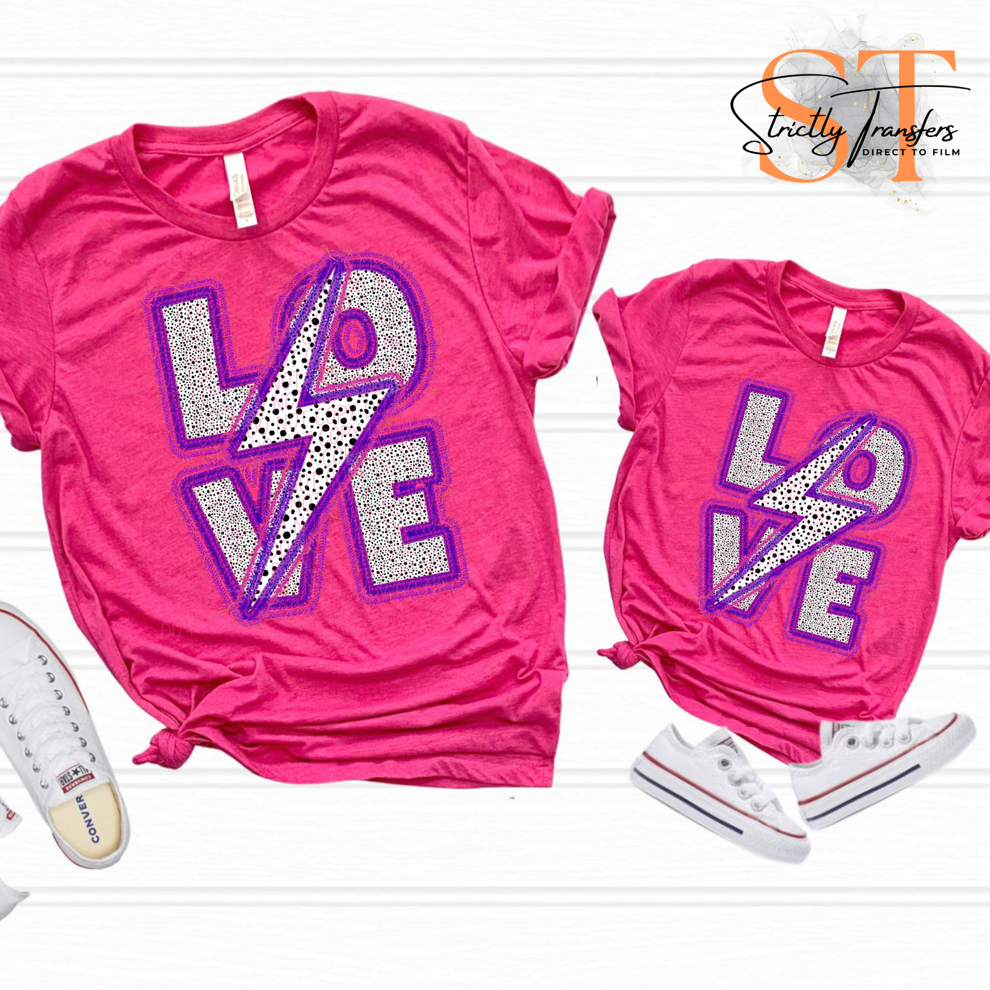 Love Bolt Patch Direct to Film Transfers