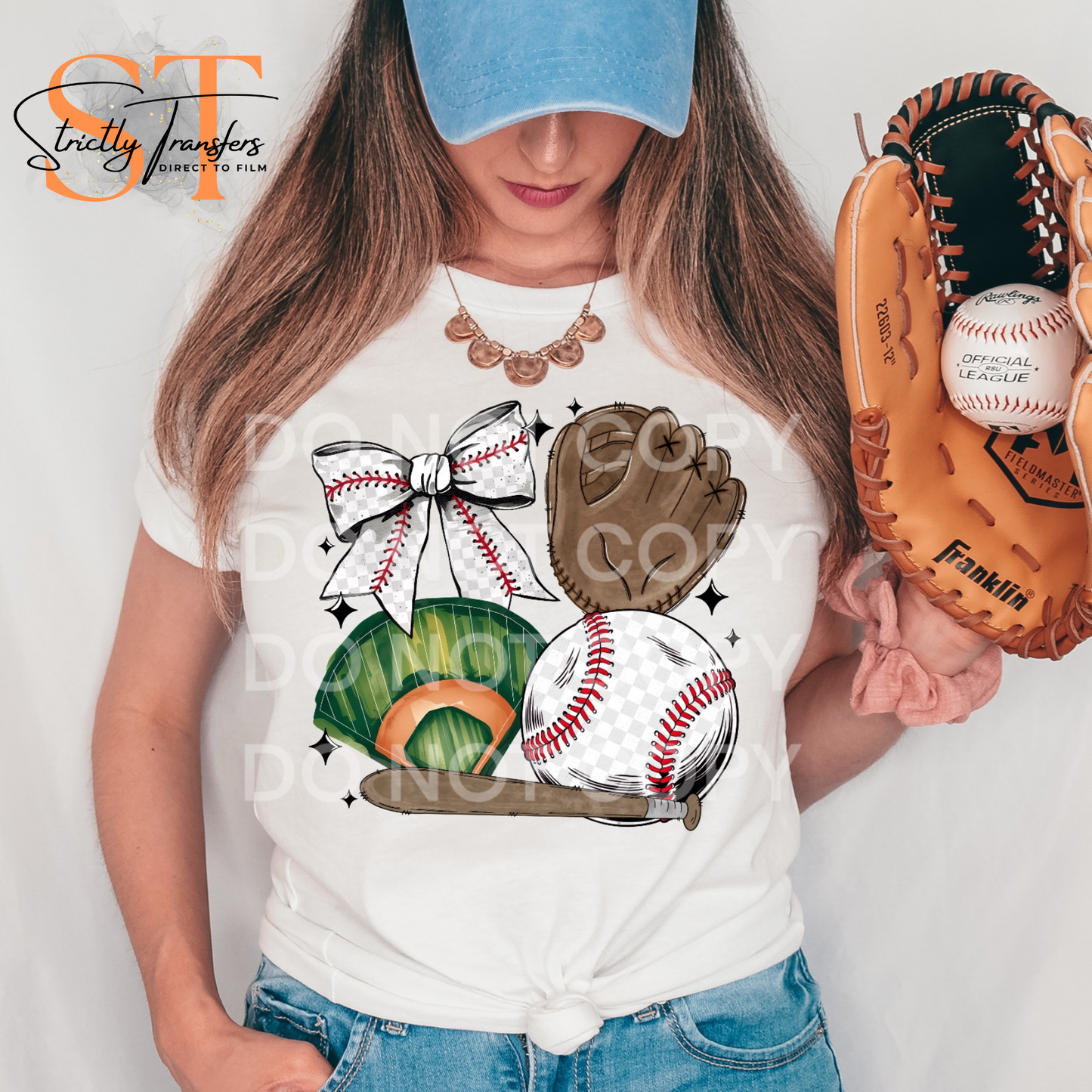 Baseball Coquette Collage Direct to Film Transfers