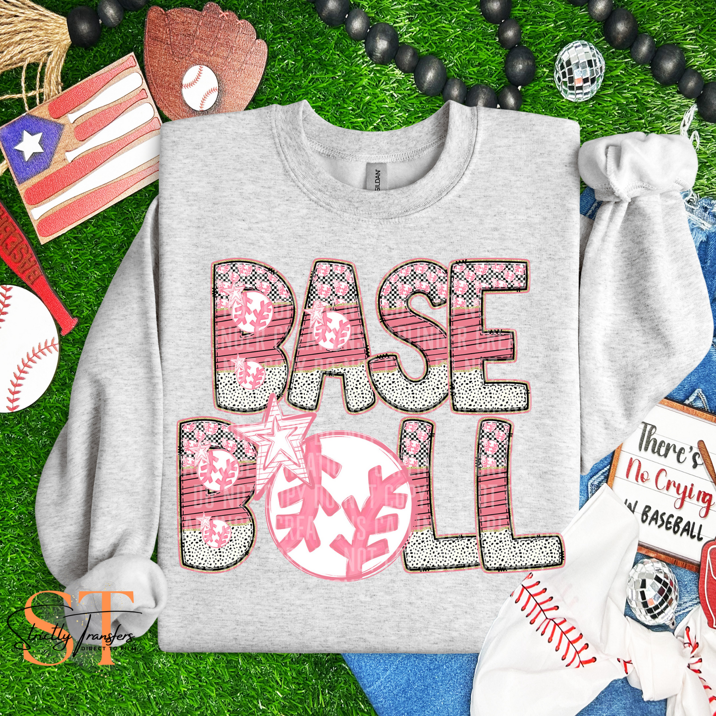 Pink All Stars Baseball Direct to Film Transfers