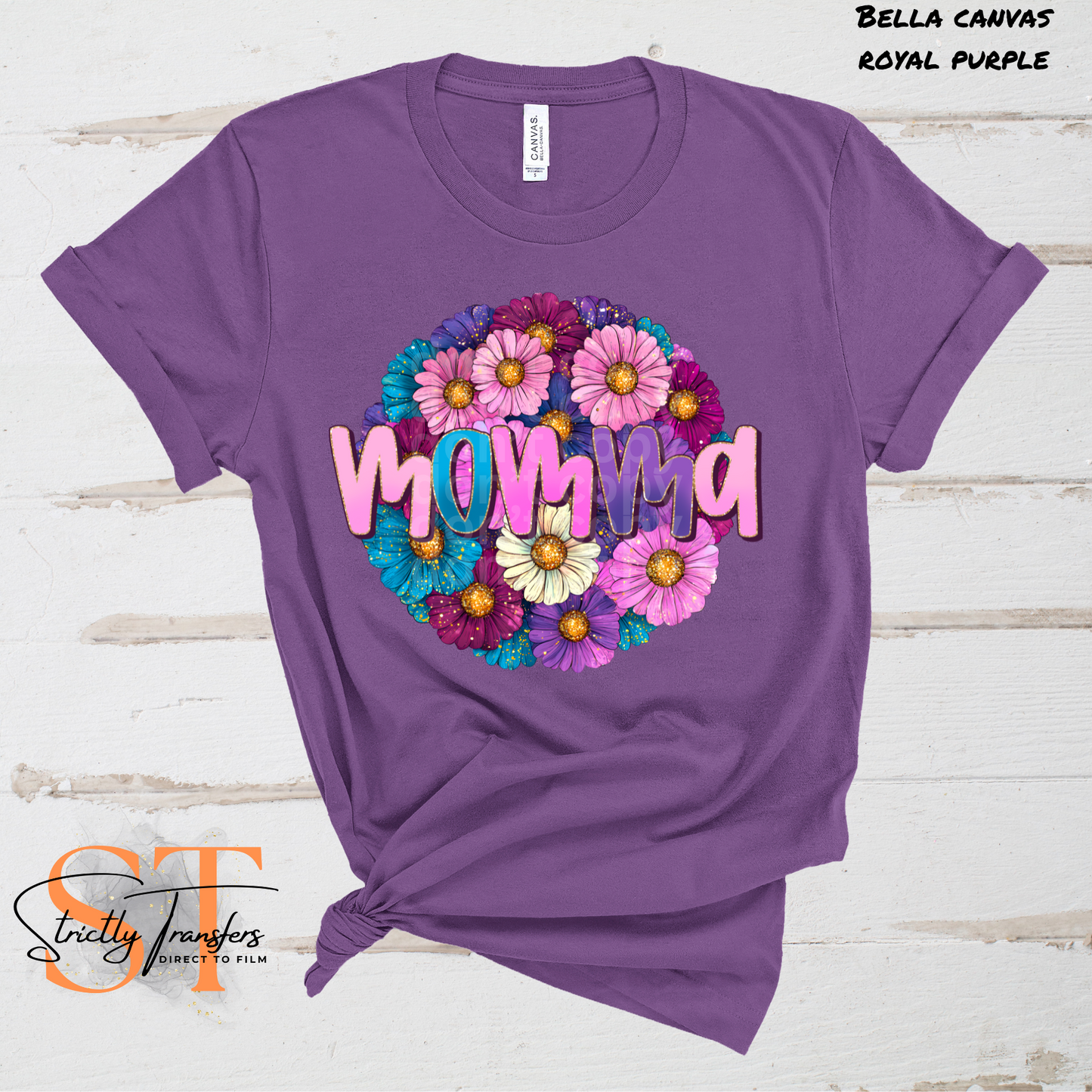 Mom names colorful florals - 2 options Direct to Film Transfers