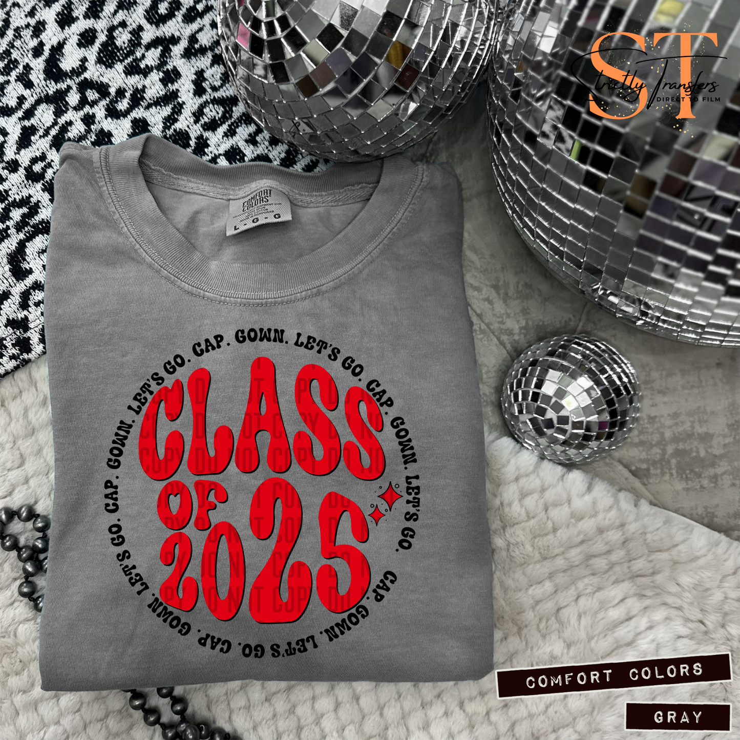 Class of 2025 Circles -12 color options Direct to Film Transfers