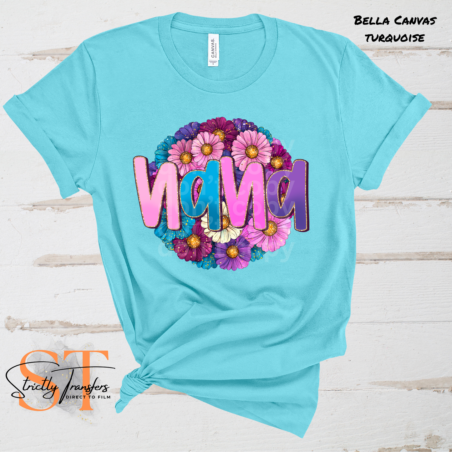 Grandma names - colorful floral -6 options Direct to Film Transfers