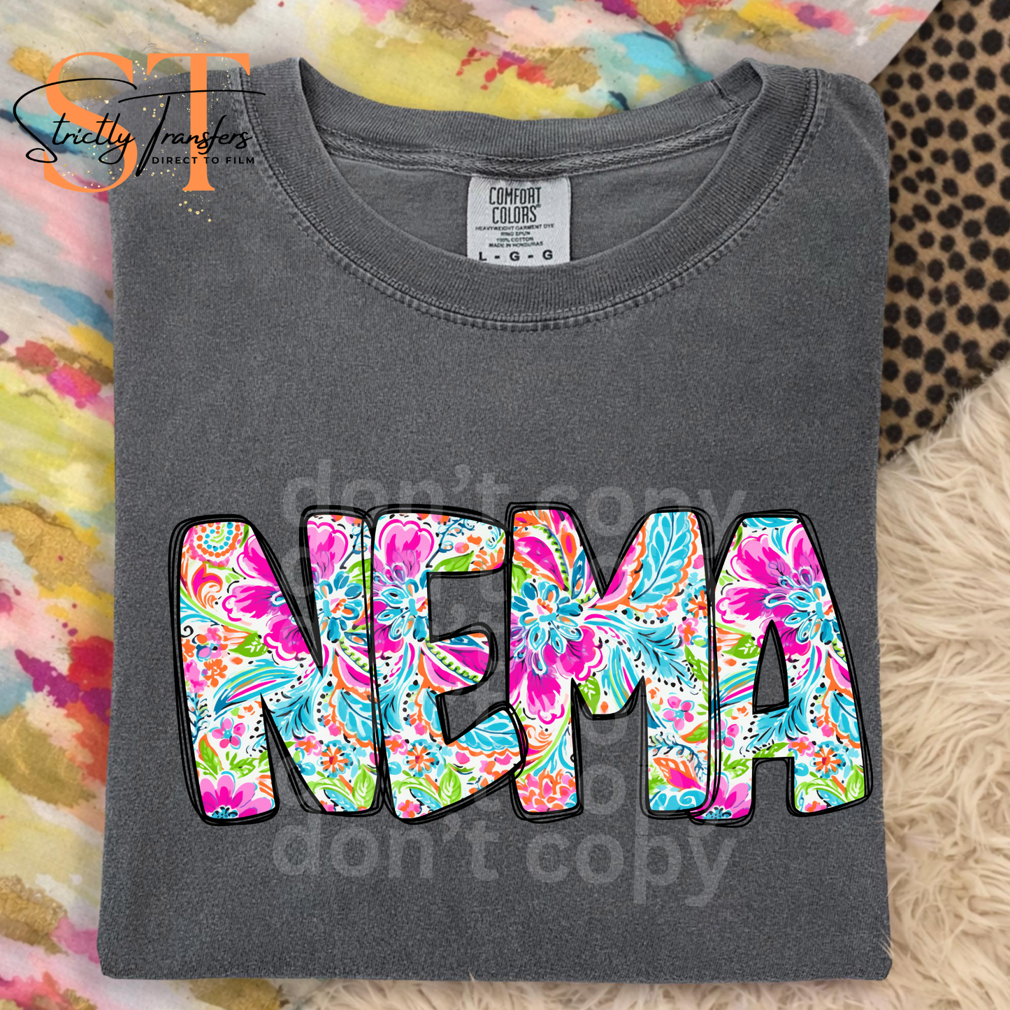 Nema Paisley Direct to Film Transfers