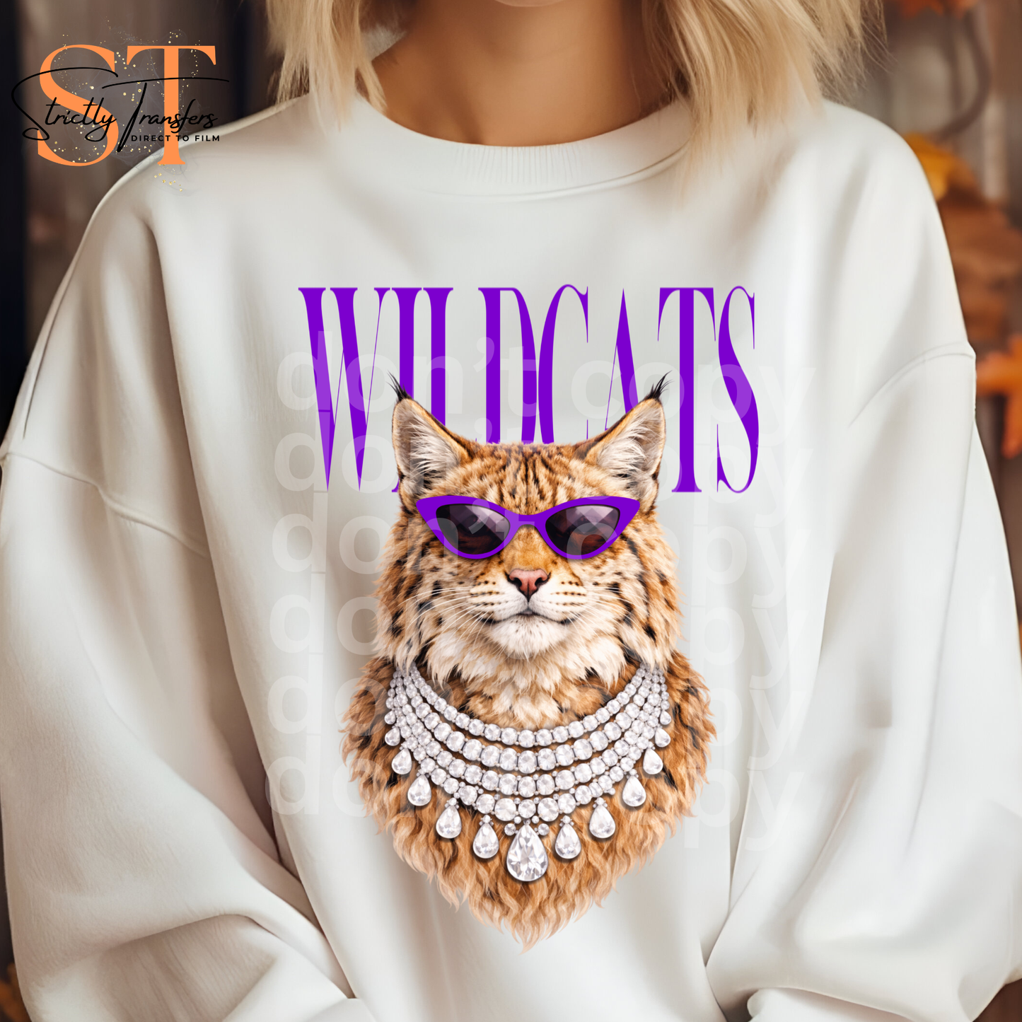 Wildcats Vogue Mascot Direct to Film Transfers