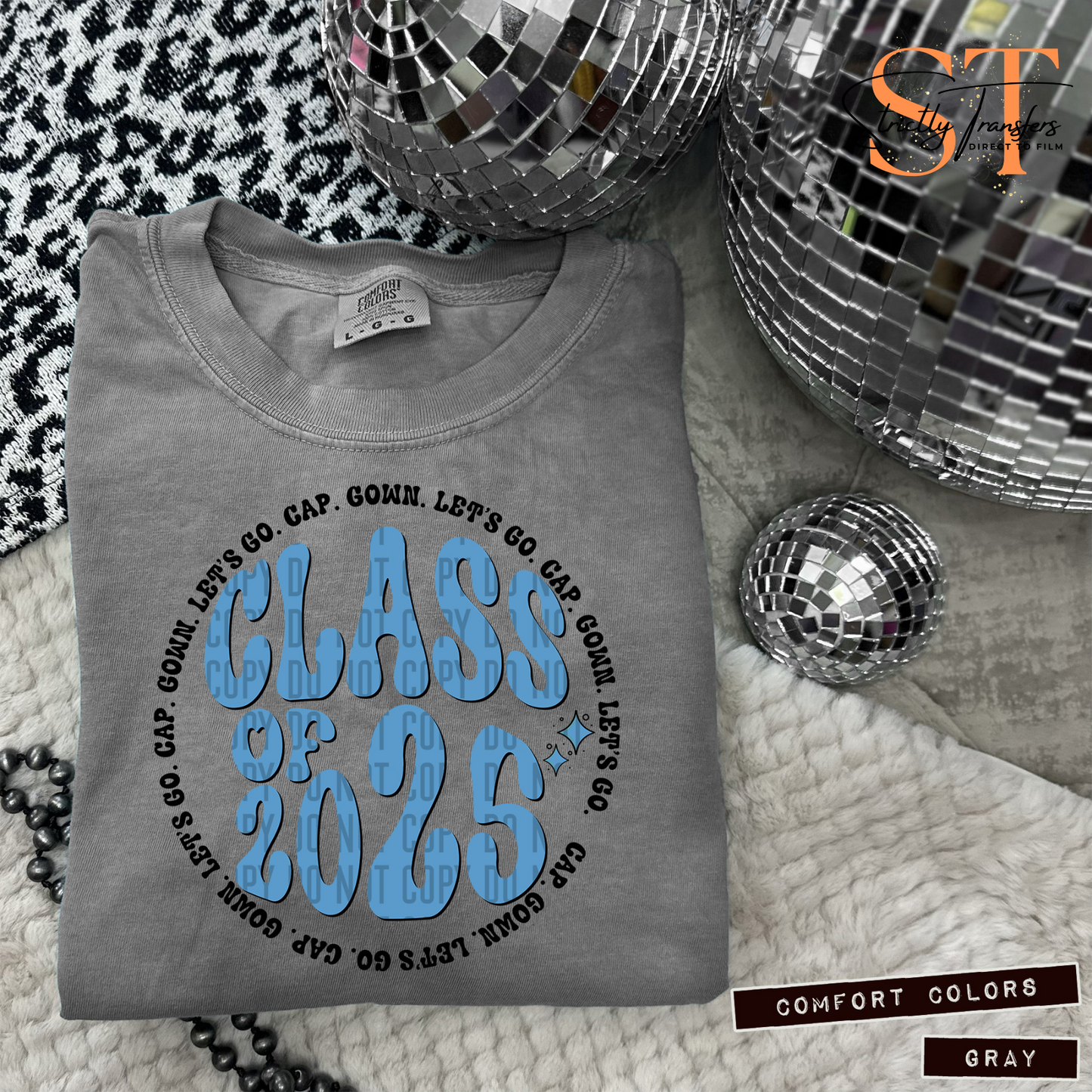 Class of 2025 Circles -12 color options Direct to Film Transfers