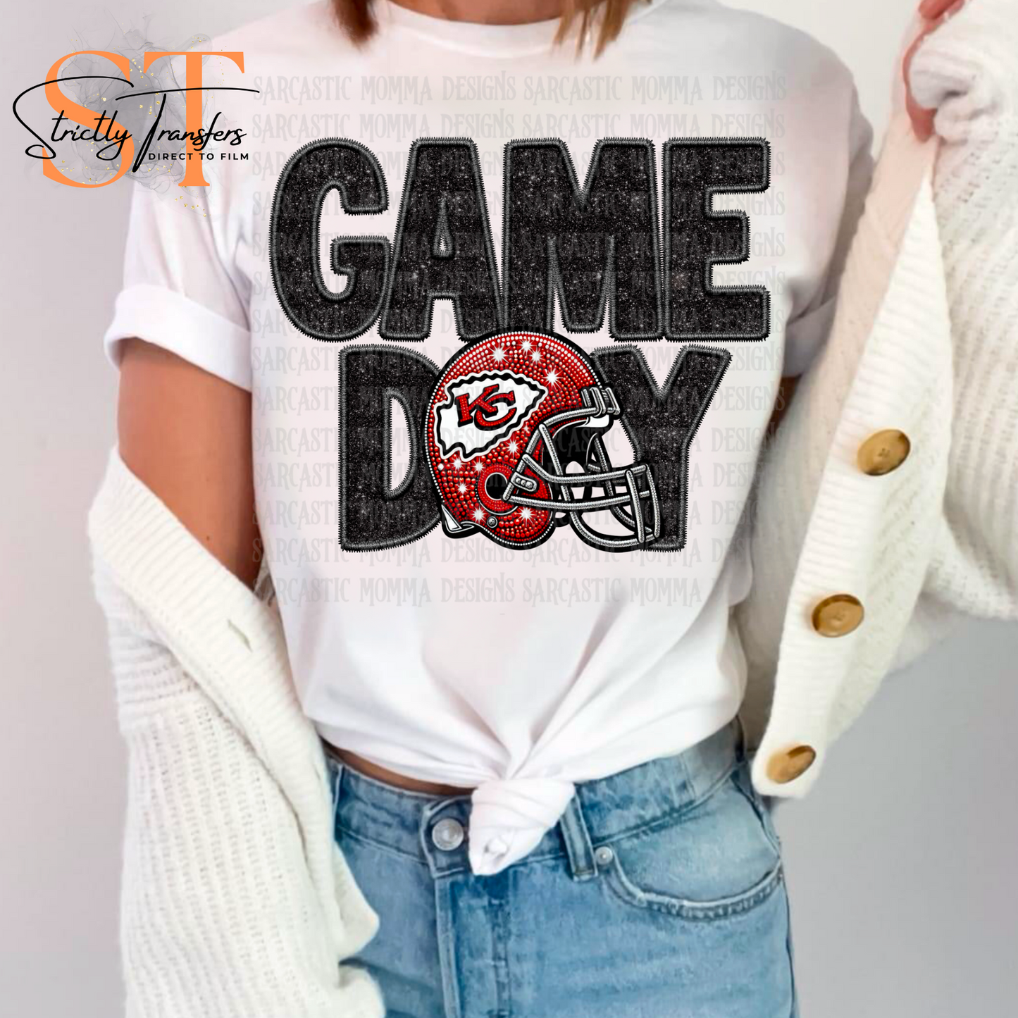 Game Day Kansas City Chiefs with Helmet Direct to Film Transfers