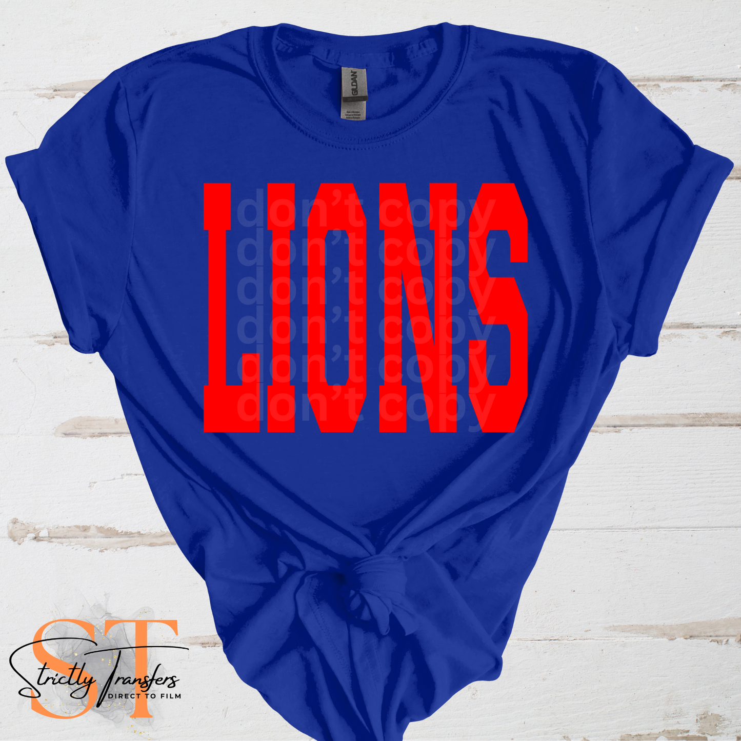 Lions Oversized Mascot Direct to Film Transfers