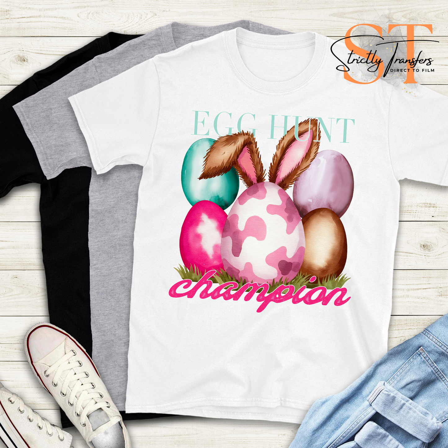 Egg Hunt Champion - 2 Colors Direct to Film Transfers