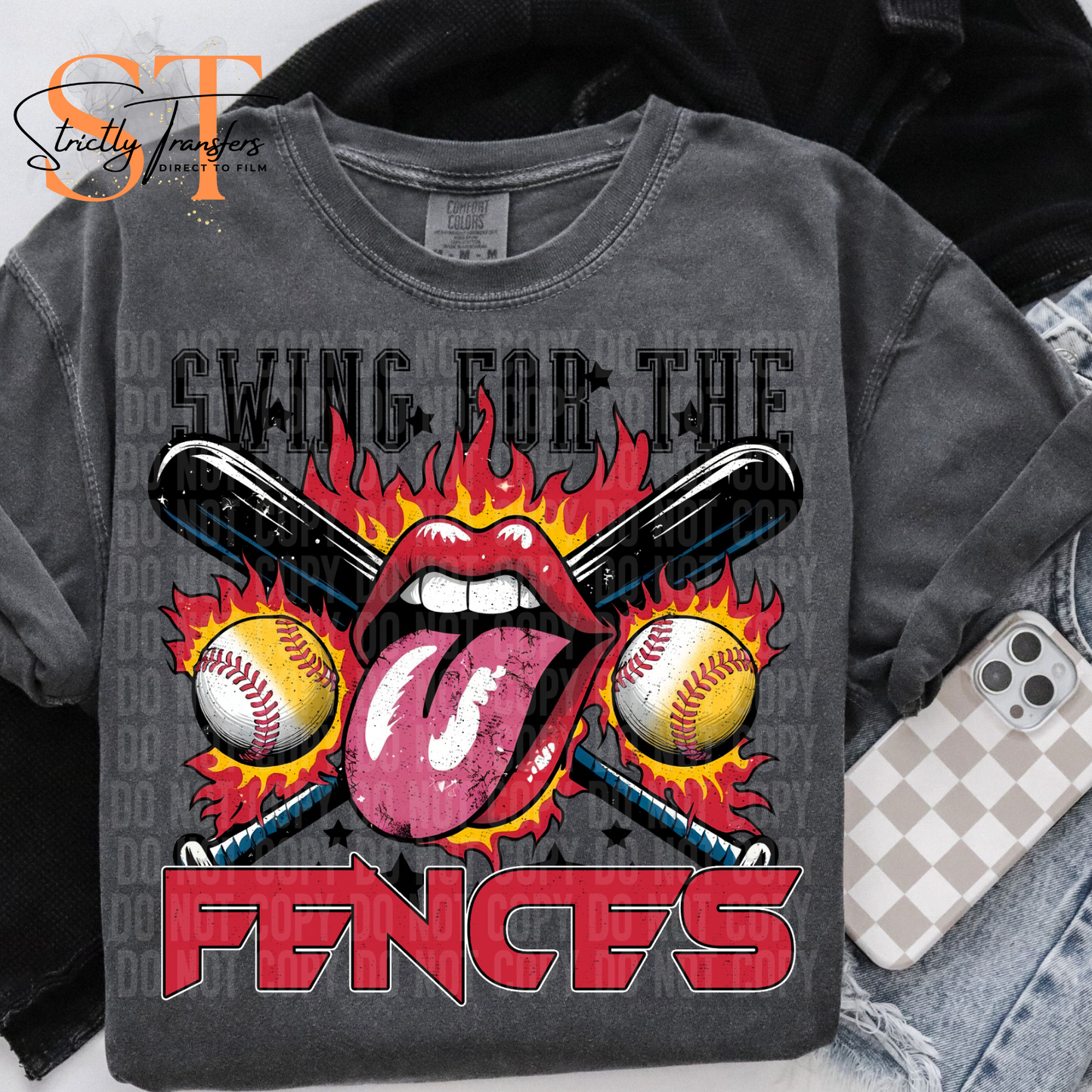 Swing for the Fences -3 options Direct to Film Transfers