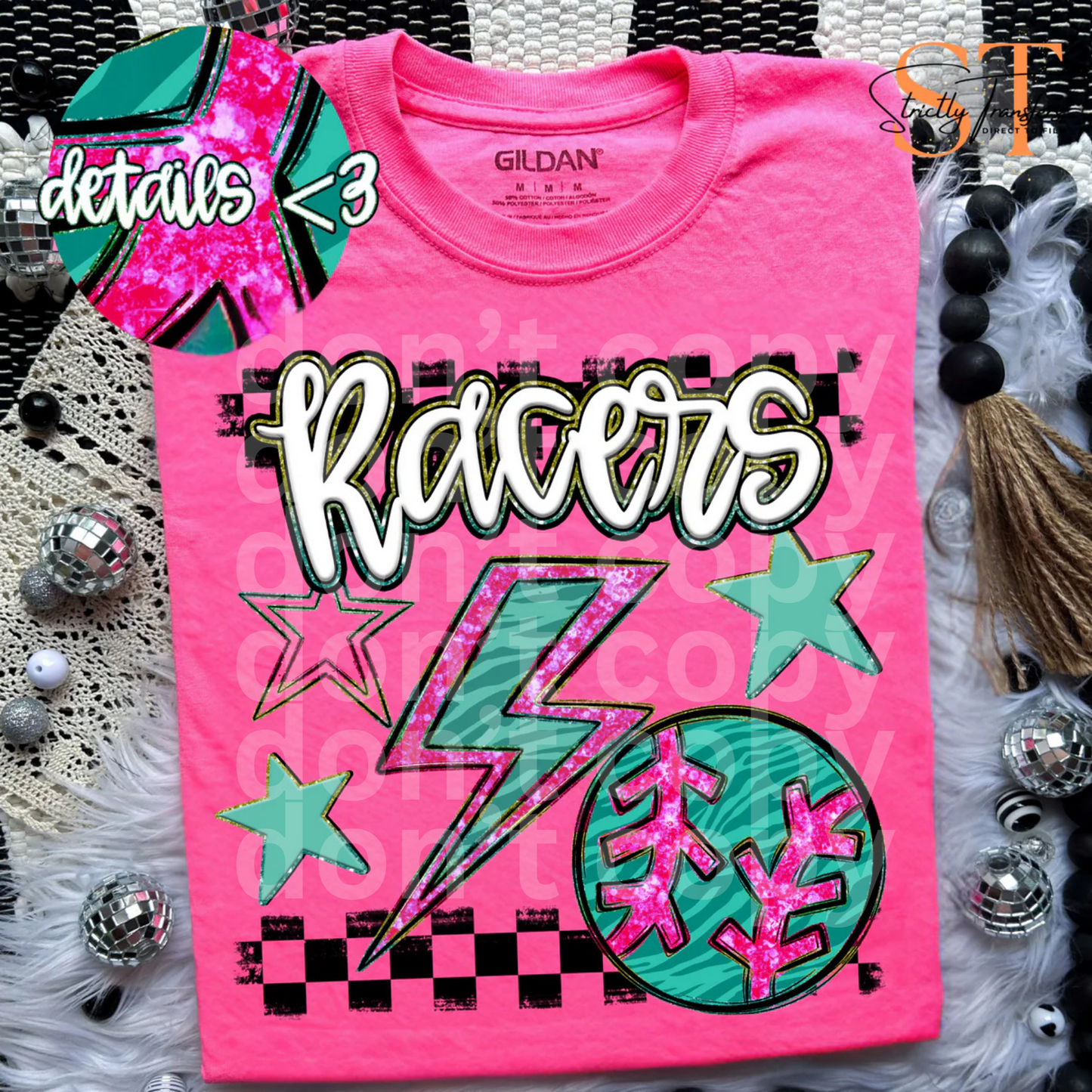 Rainbow Bolts BB/SB Racers Direct to Film Transfers