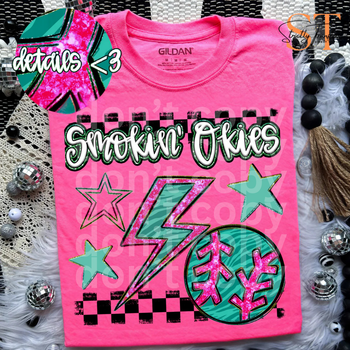 Rainbow Bolts BB/SB Smokin' Okies Direct to Film Transfers