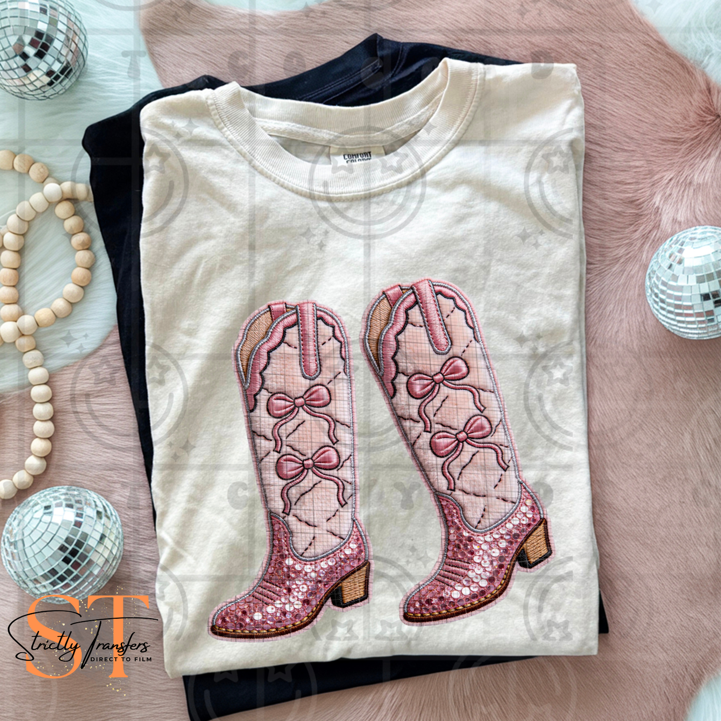 Coquette Cowgirl Boots Direct to Film Transfers