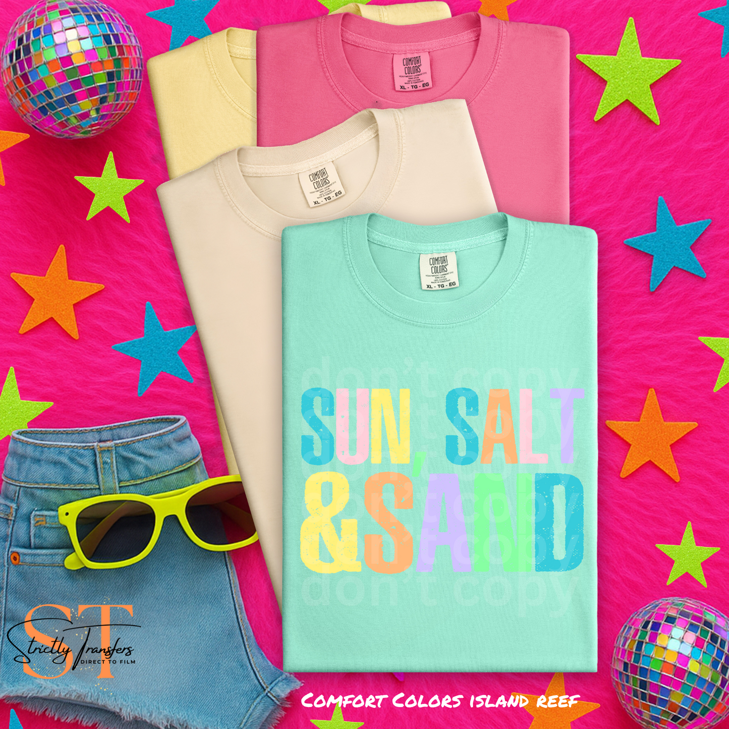 SUN SALT & SAND Summer Sayings Direct to Film Transfers
