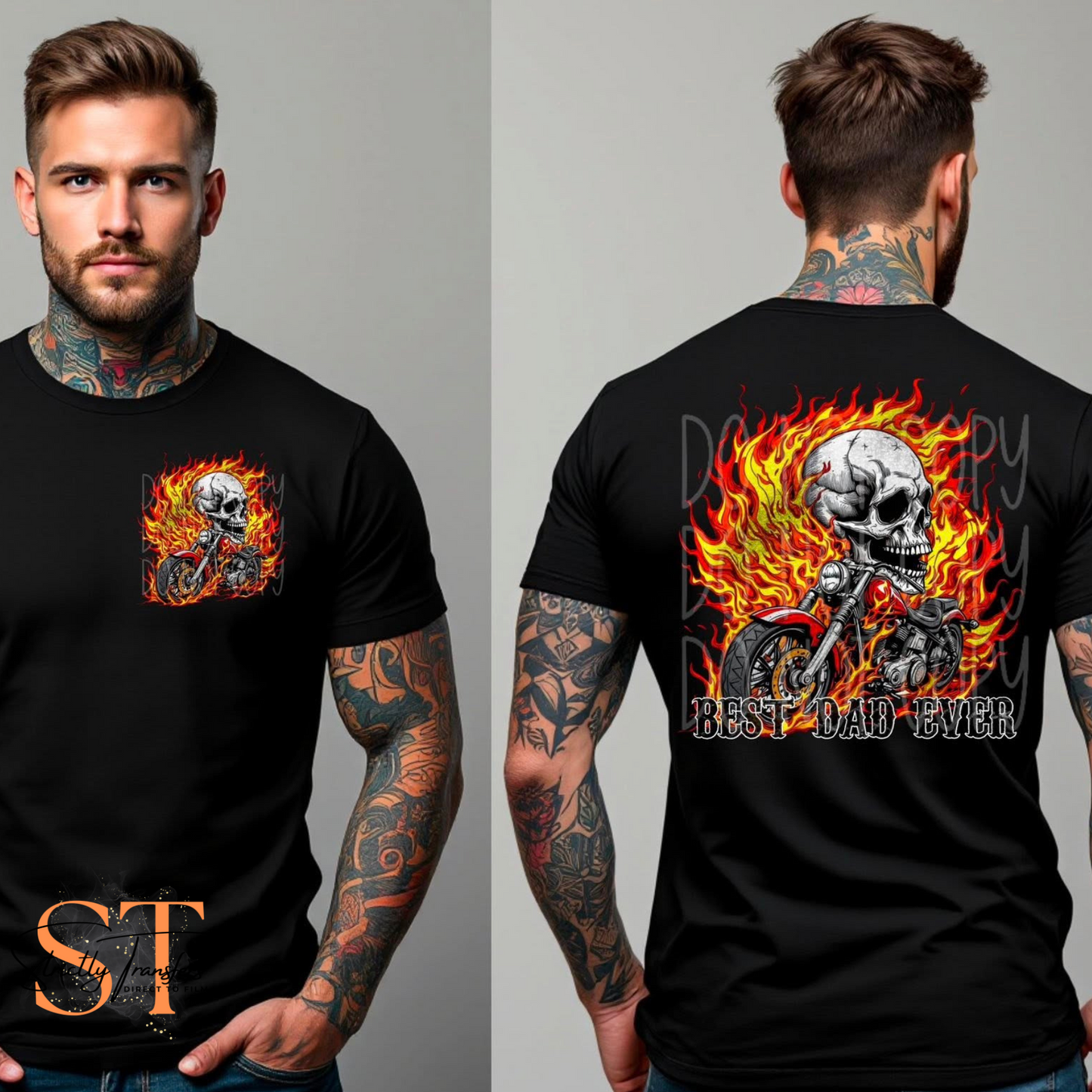 Best Dad Ever- pocket design included Direct to Film Transfers