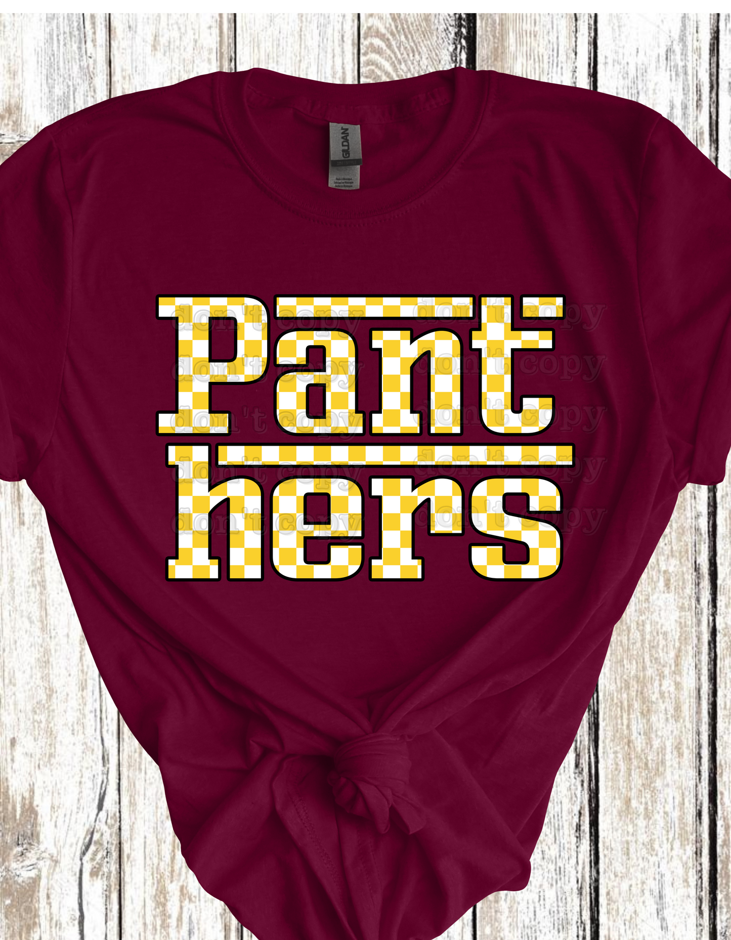 Panthers Retro Racing Checkered Mascot Direct to Film Transfer *Custom Color*