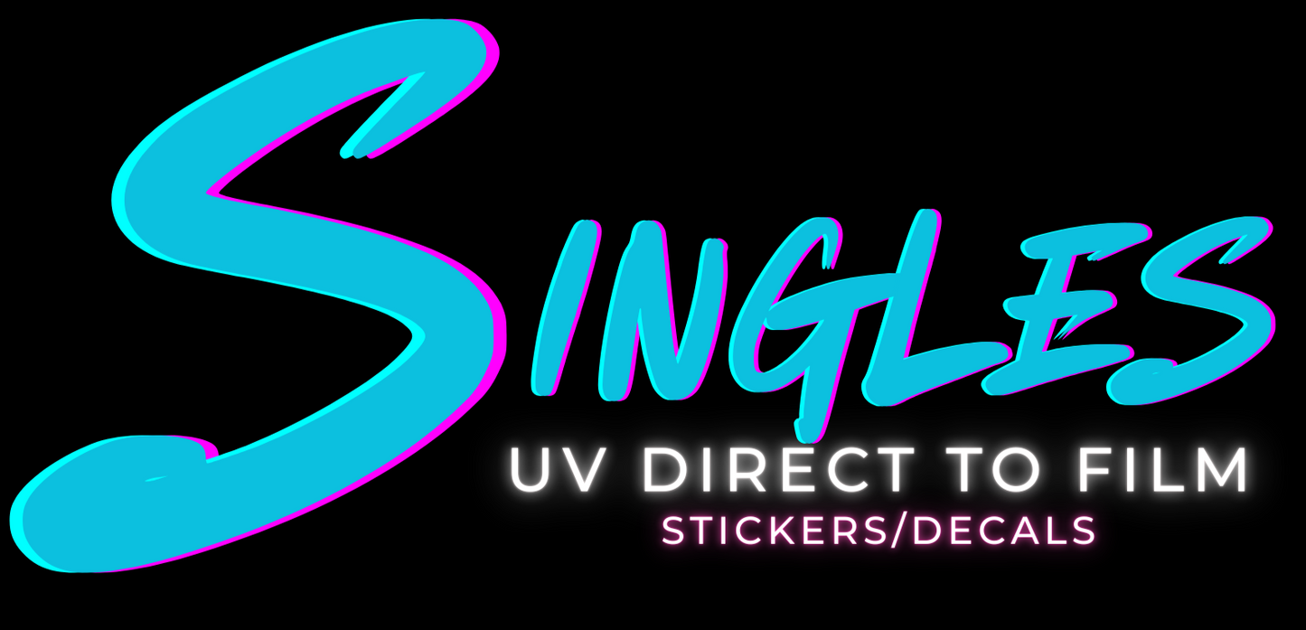 Custom UV Direct to Film Stickers/Decals - Individuals Sizes
