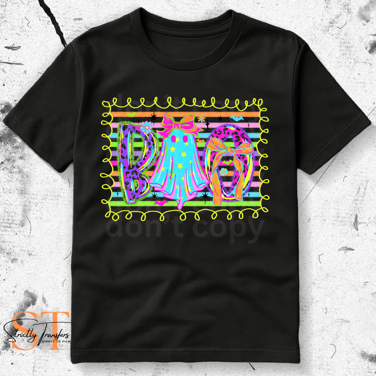 Neon Ghost Boo - 3 options Direct to Film Transfers