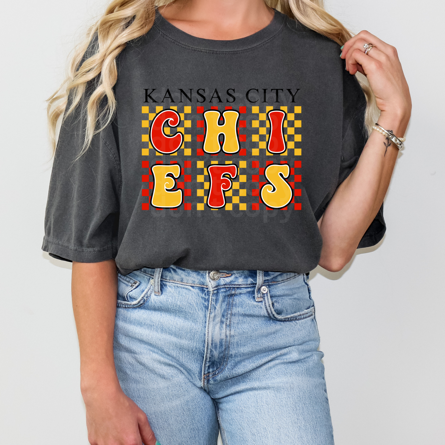 Chiefs Checkered Retro Direct to Film Transfer