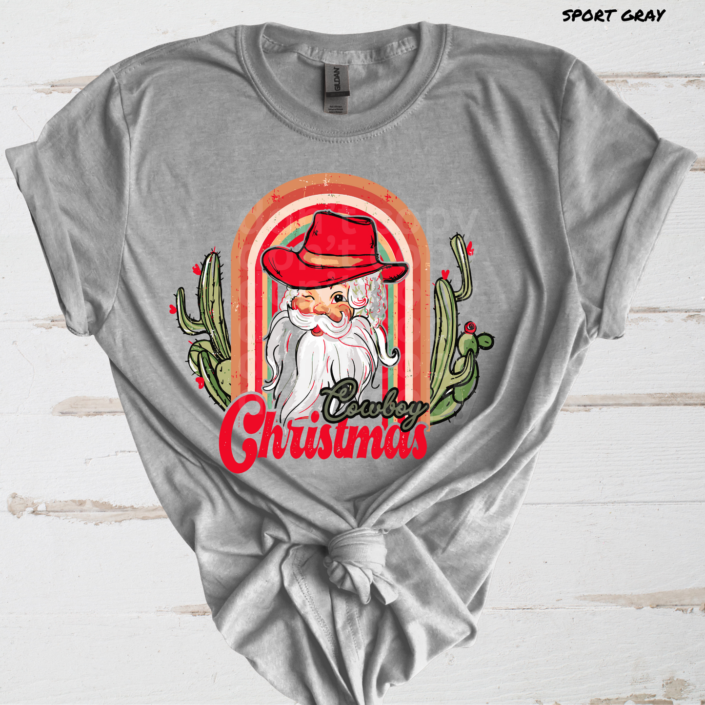 Cowboy Christmas Western Santa Direct to Film Transfer