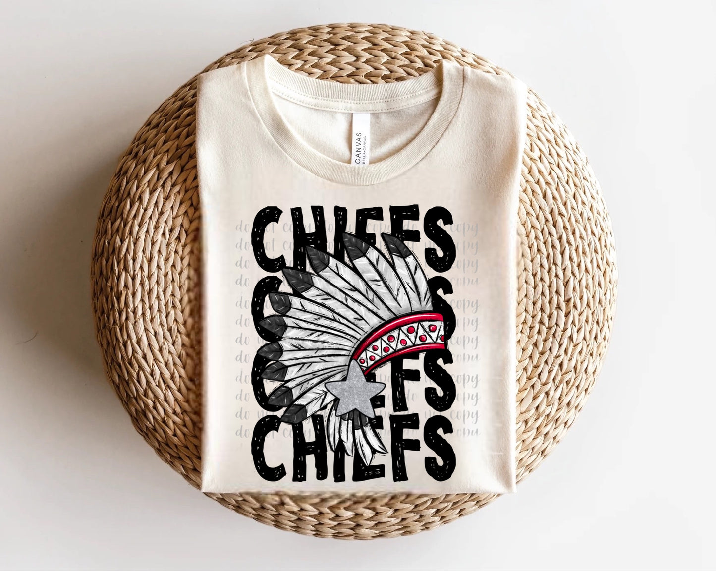 Chiefs Star-eyed Mascot Direct to Film Transfer