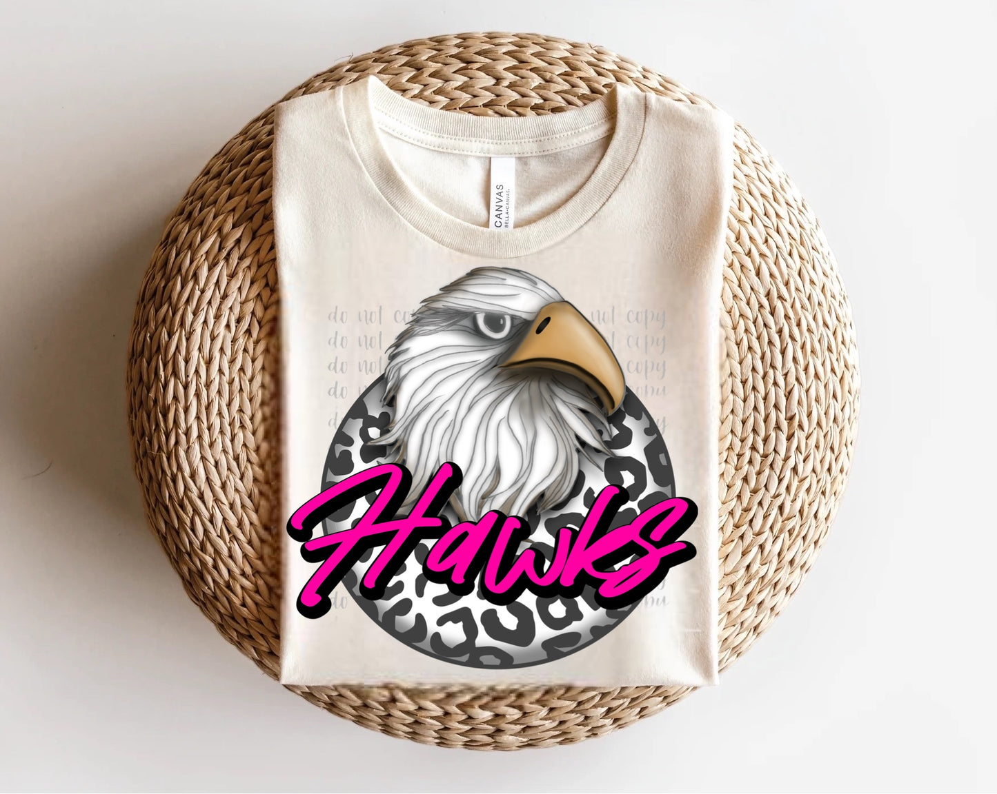 Hawks Leopard Circle Mascots Direct to Film Transfer