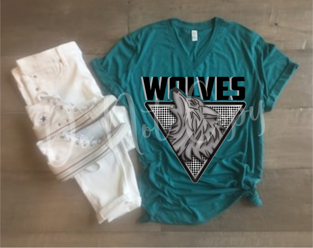 Wolves Triangle Mascots Direct to Film Transfer