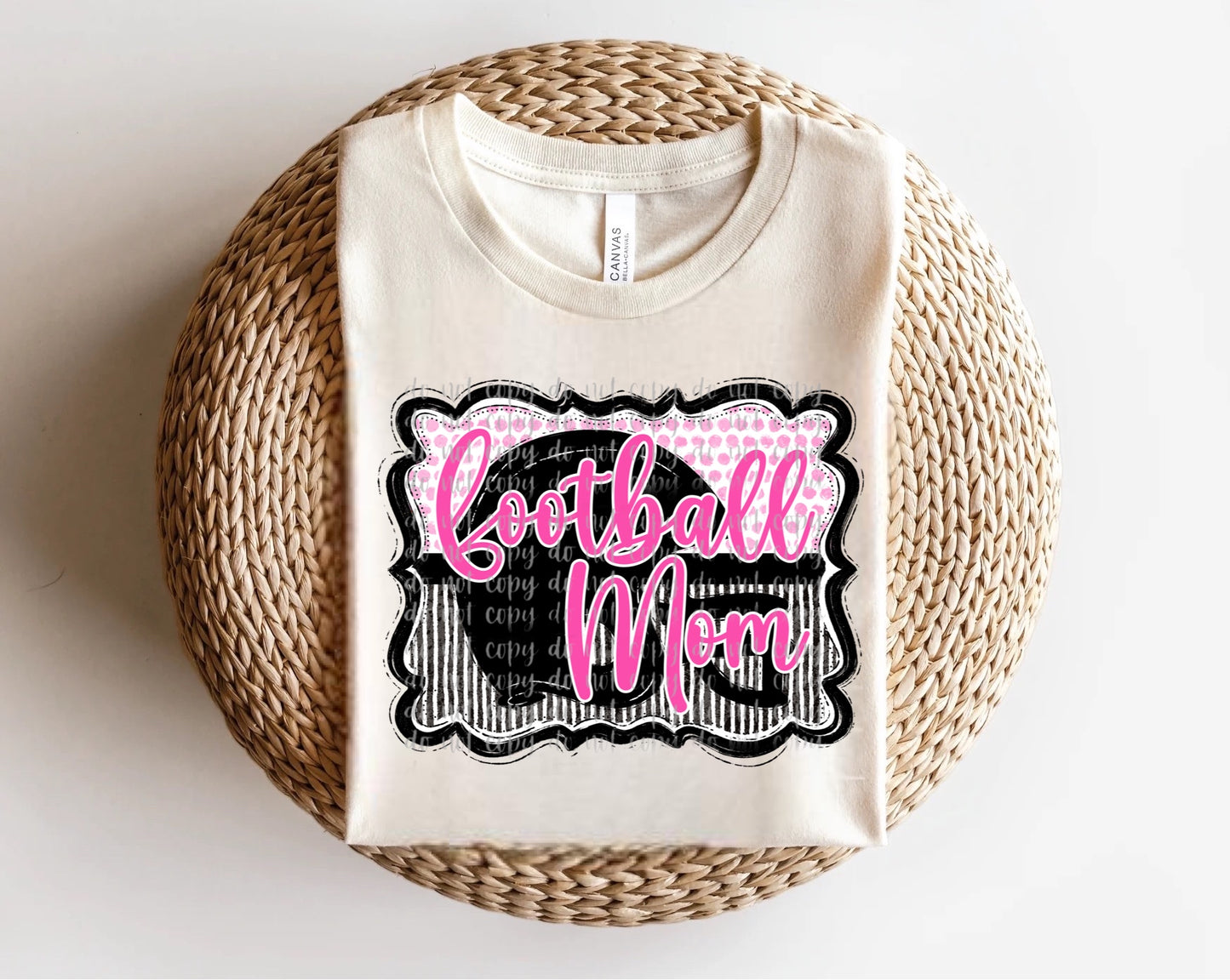 Football Mom Helmet in Frame Direct to Film Transfer