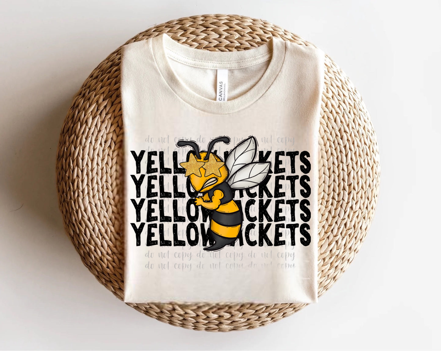 Yellowjackets Star-eyed Mascot Direct to Film Transfer