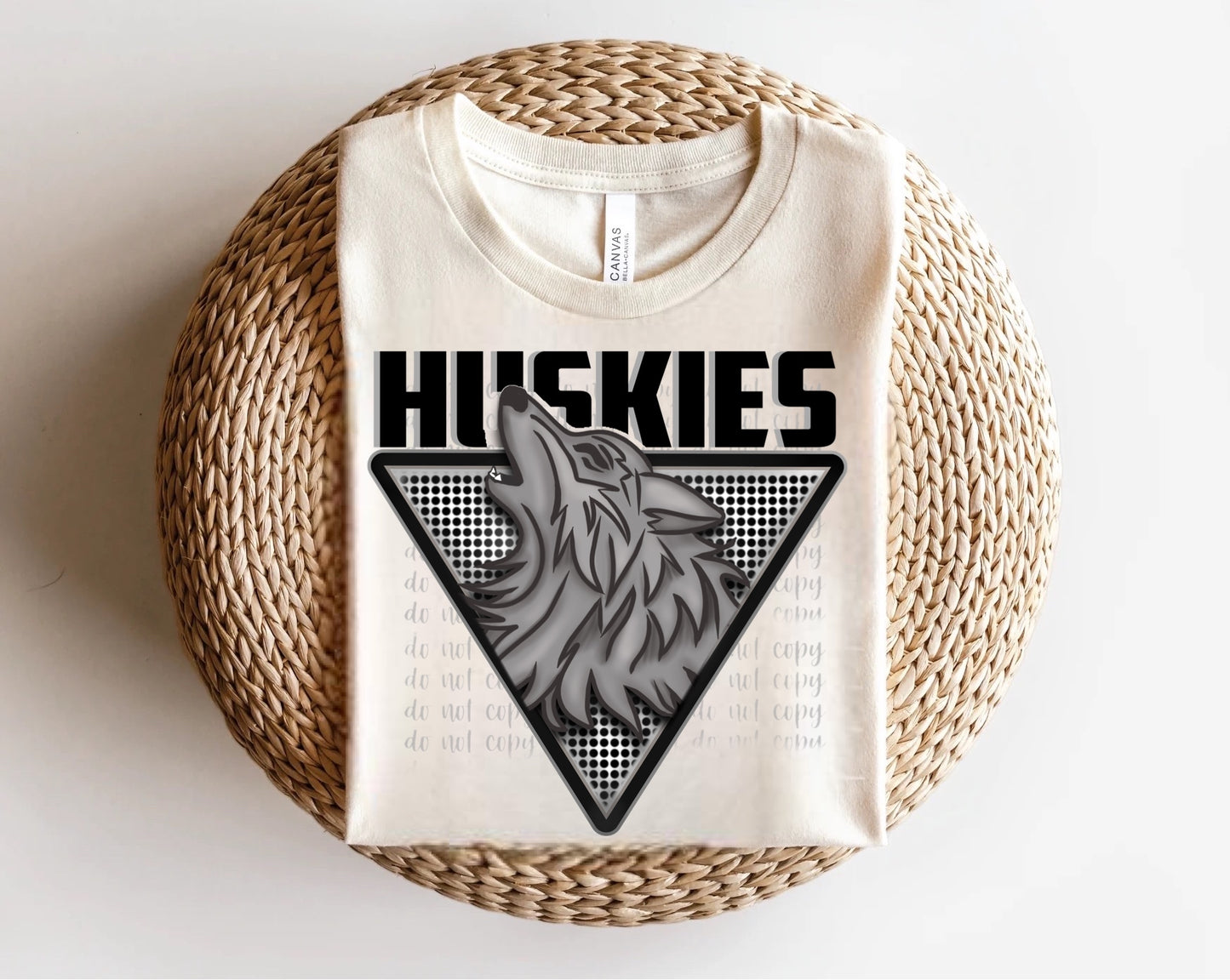Huskies Triangle Mascots Direct to Film Transfer