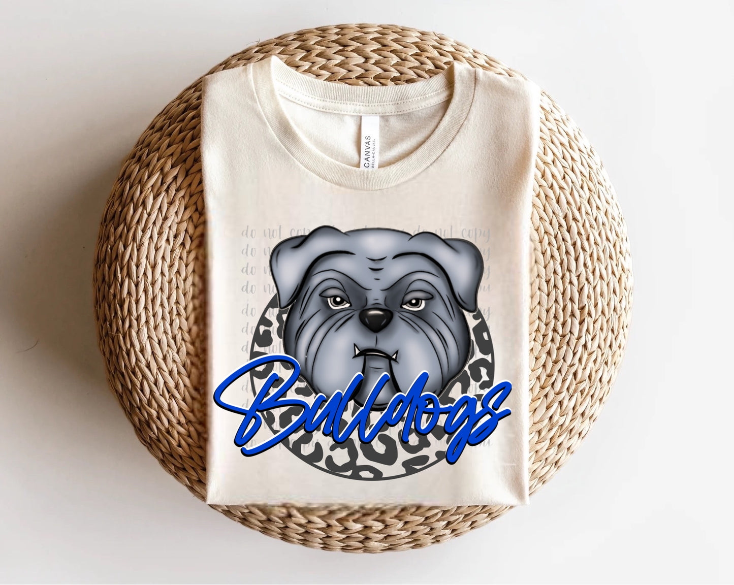 Bulldogs Blue Leopard Circle Mascots Direct to Film Transfer