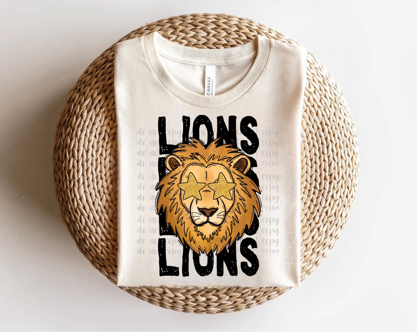 Lions Star-eyed Mascot Direct to Film Transfer