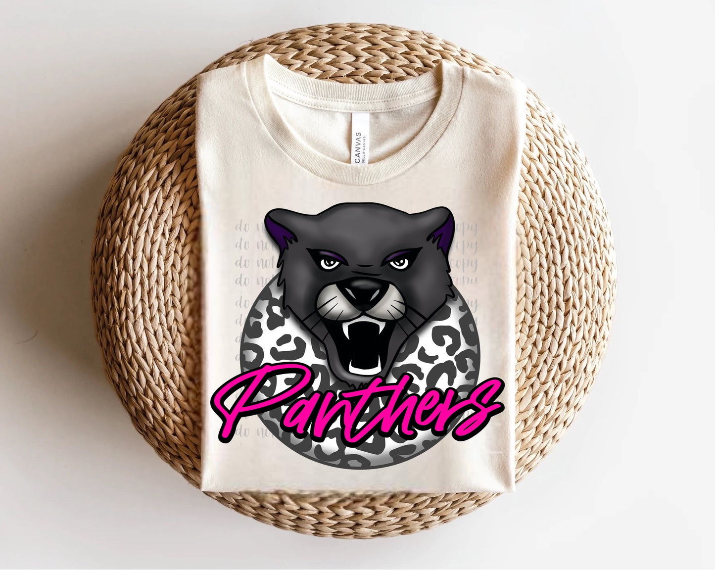 Panthers Leopard Circle Mascots Direct to Film Transfer