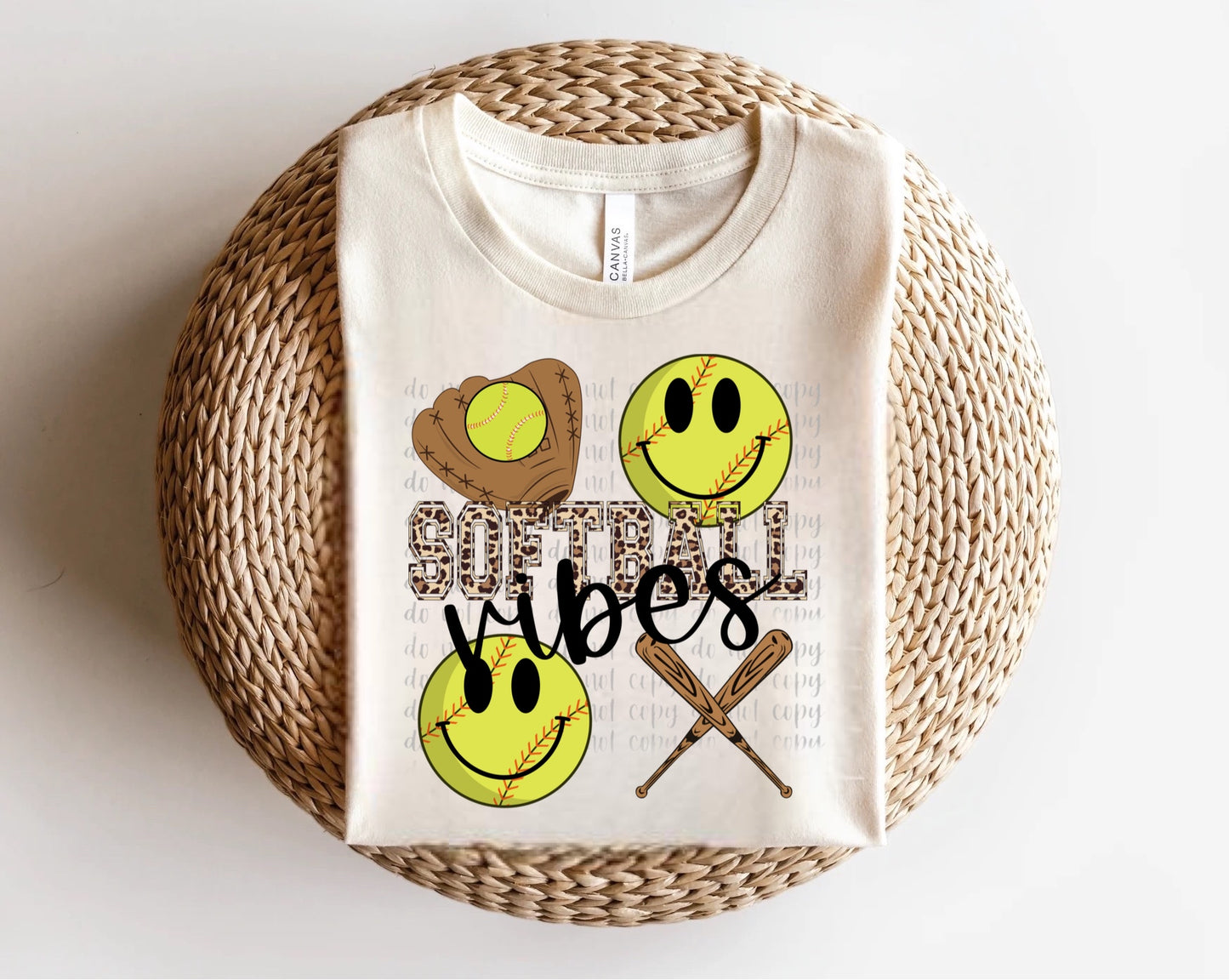 Softball Vibes Leopard Direct to Film Transfer