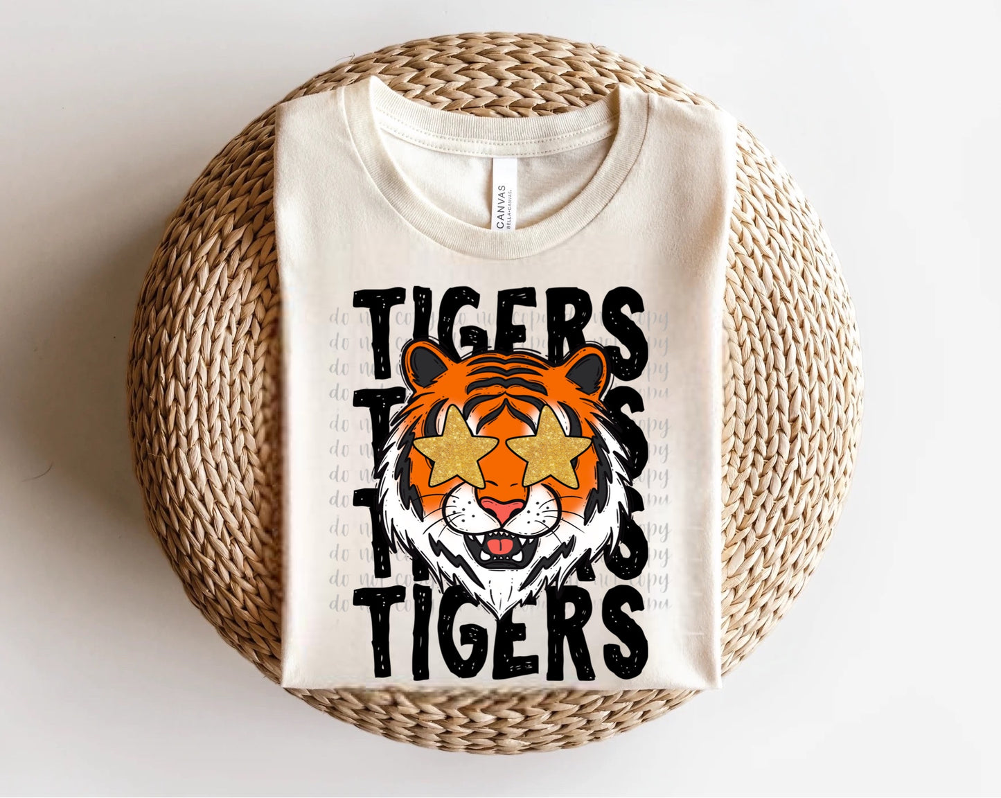 Tigers Star-eyed Mascot Direct to Film Transfer