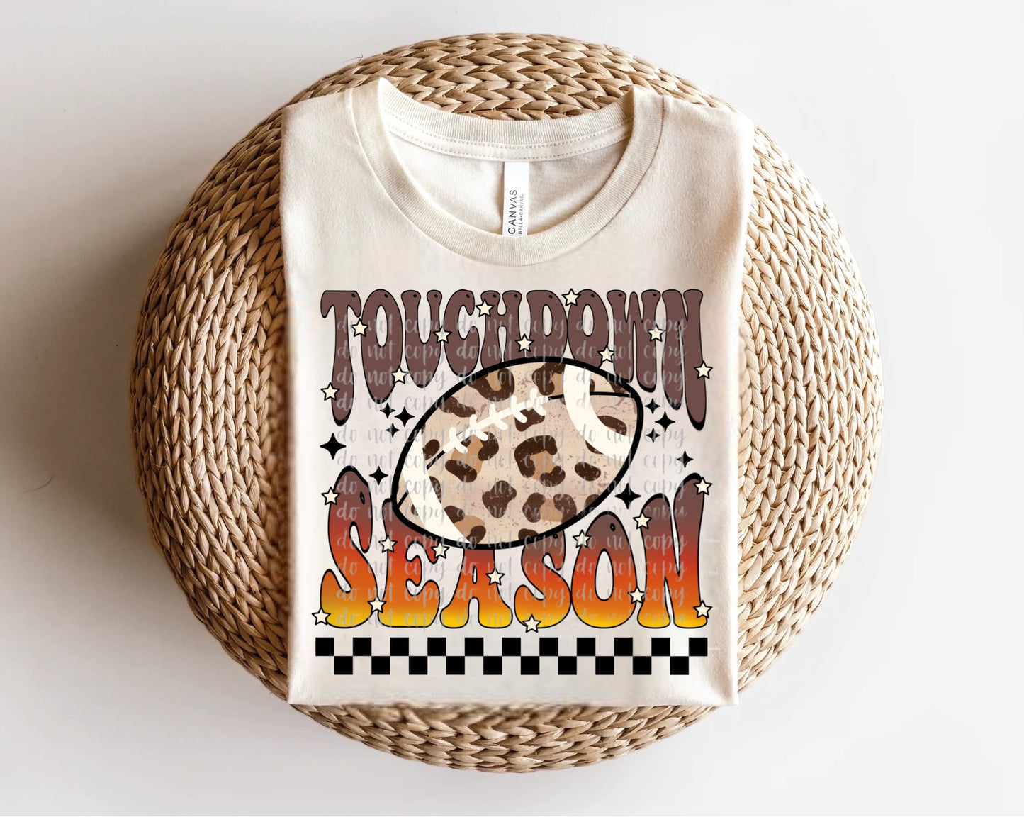 Touchdown Season Black Checkered Direct to Film Transfer