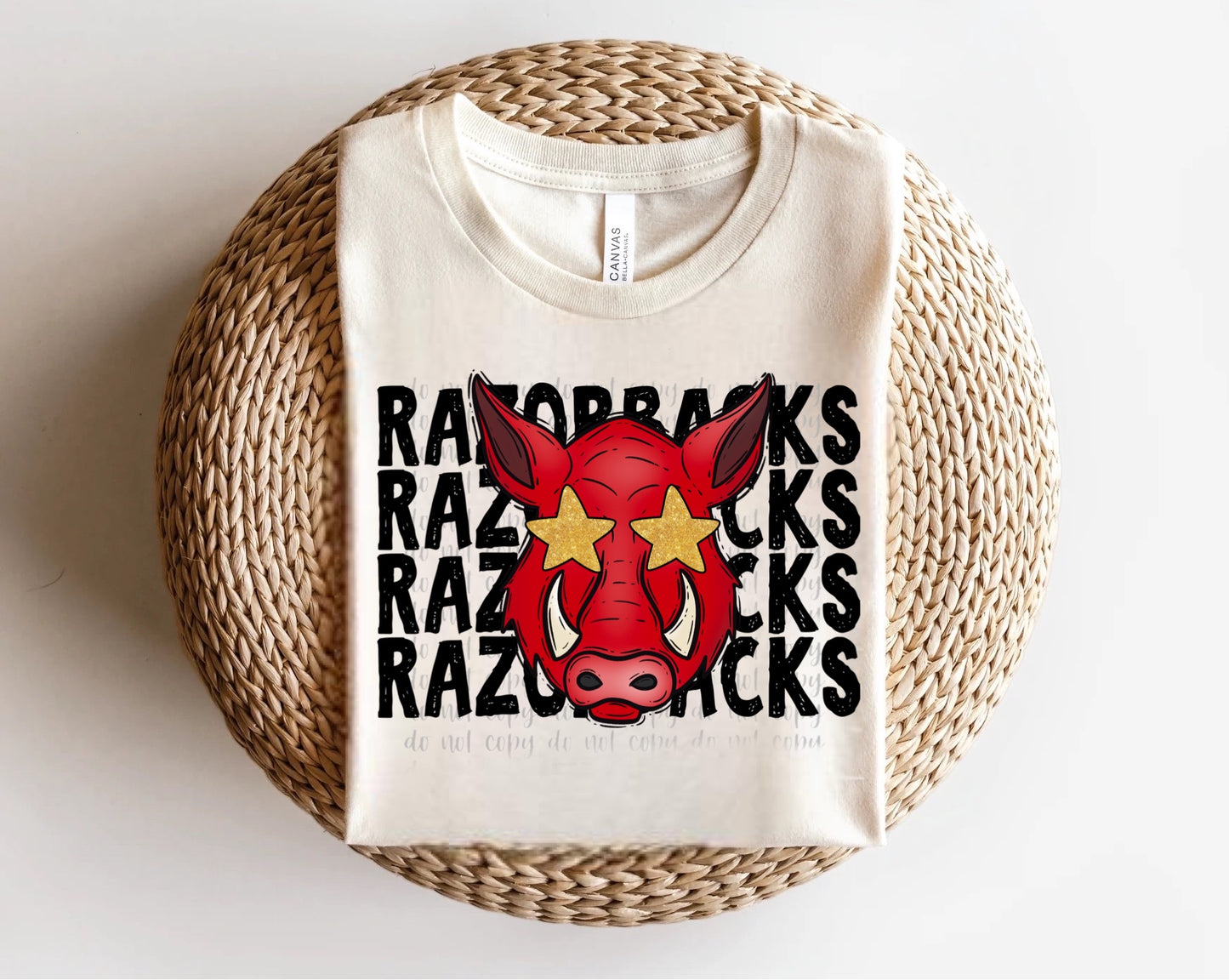 Razorback Star-eyed Mascot Direct to Film Transfer