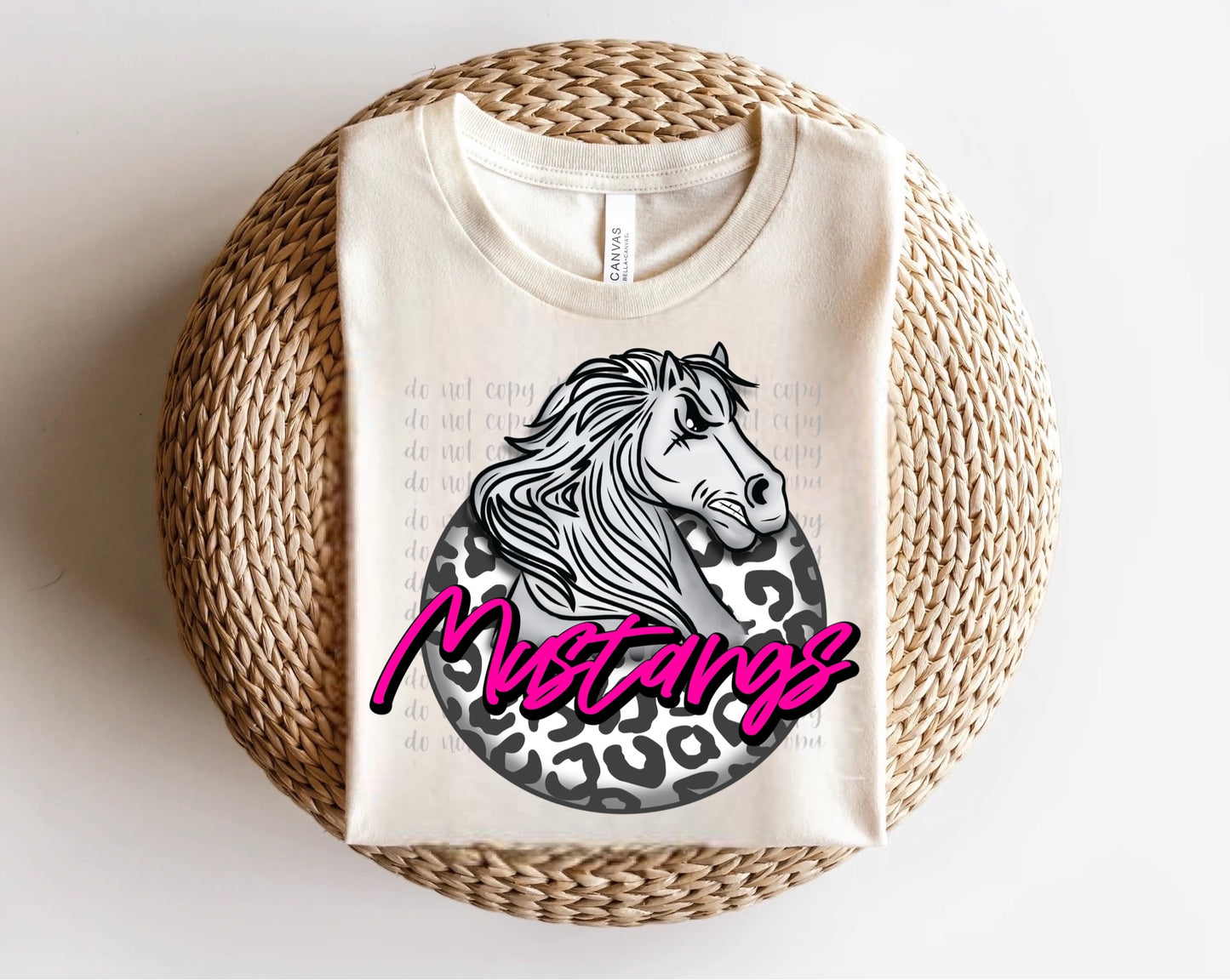 Mustangs Leopard Circle Mascots Direct to Film Transfer