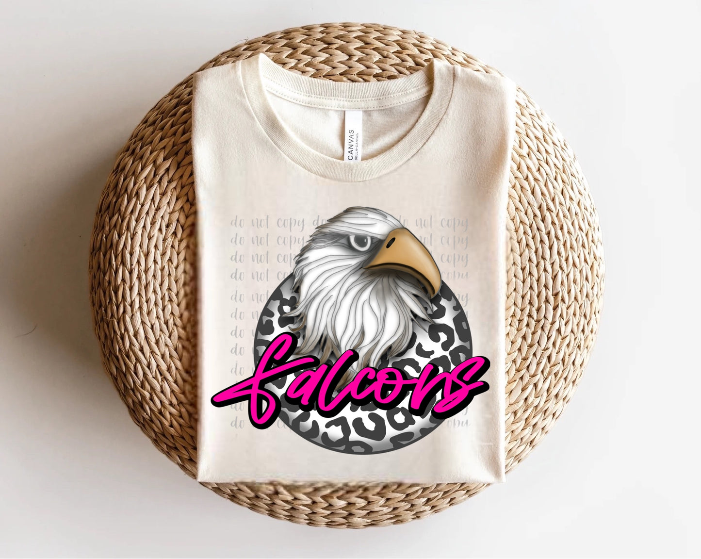 Falcons Leopard Circle Mascots Direct to Film Transfer