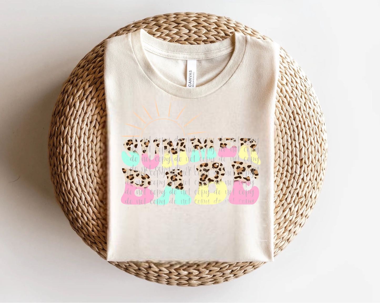 Summer Babe Neon & Leopard Direct to Film Transfer