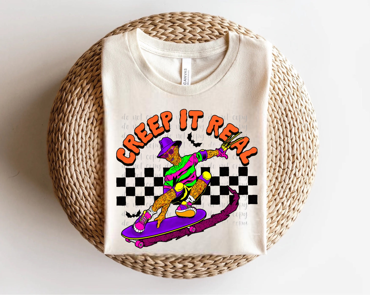 Freddy Krueger Creep it Real Skateboarding Direct to Film Transfer