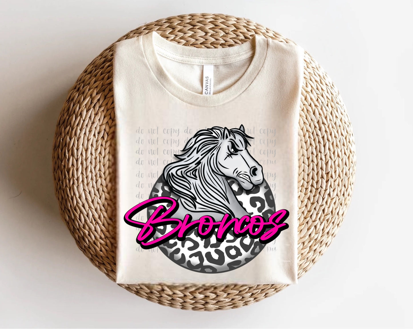 Broncos Leopard Circle Mascots Direct to Film Transfer