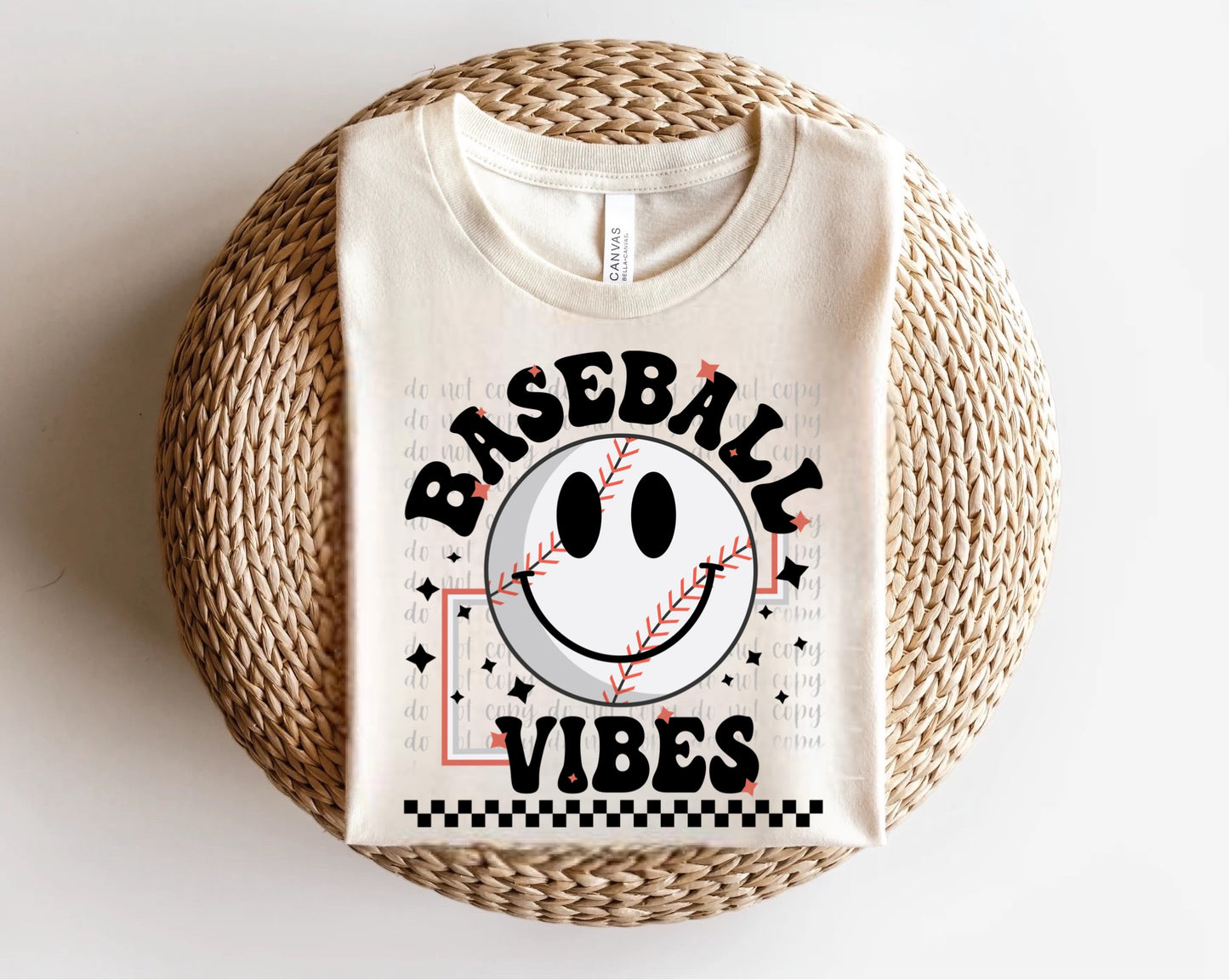 Retro Baseball Vibes Black Direct to Film Transfer