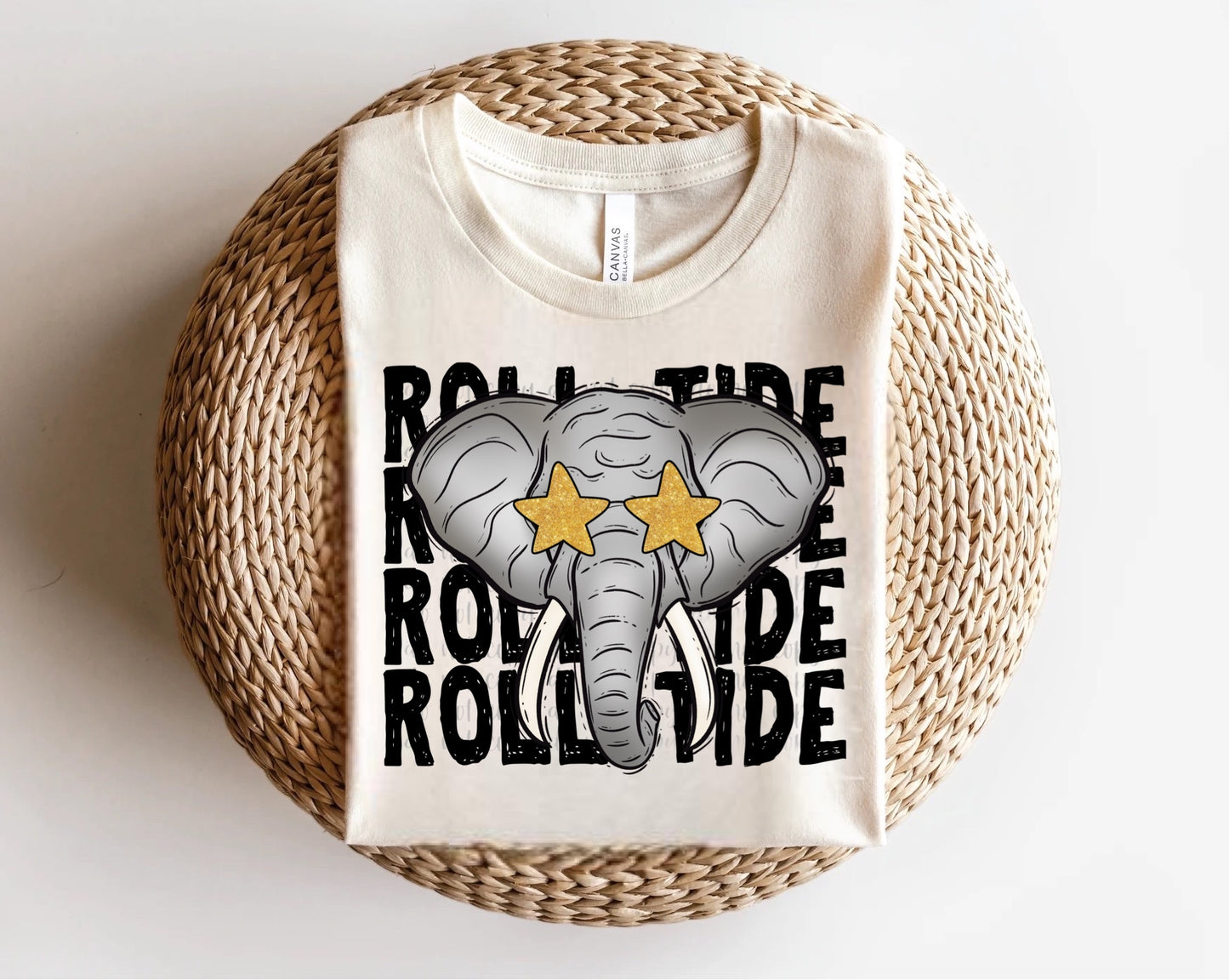 Roll Tide Elephant Star-eyed Mascot Direct to Film Transfer