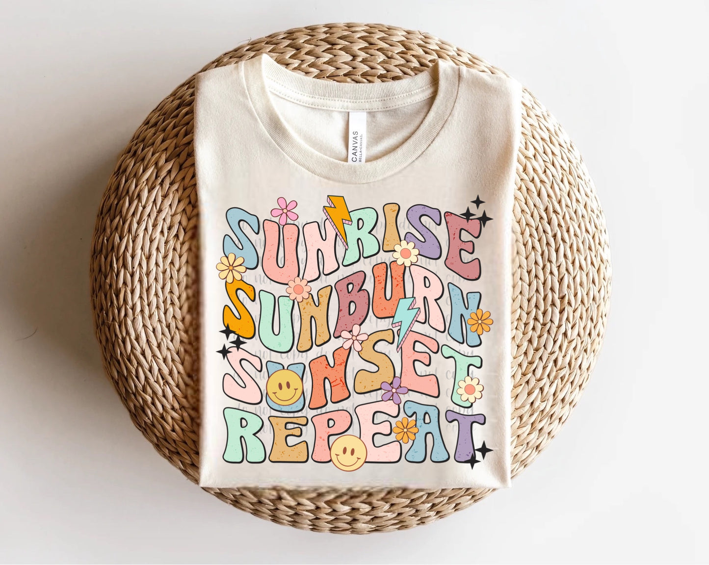 Sunrise, Sunburn, Sunset Repeat Direct to Film Transfer