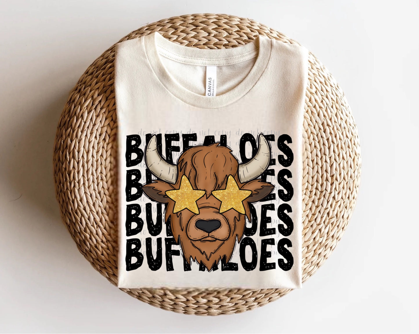 Buffalos Star-eyed Mascot Direct to Film Transfer