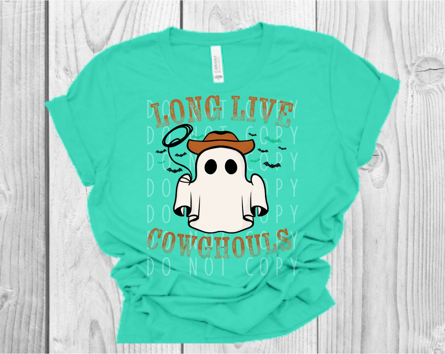 Long Live Cowghouls Burnt Orange & Teal Direct to Film Transfer